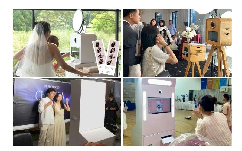 Mô hình quầy photobooth sự kiện hội nghị doanh nghiệp và tiệc cưới